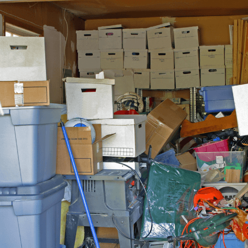 Removal of junk from a garage from Big Body Movers garage cleanouts services.